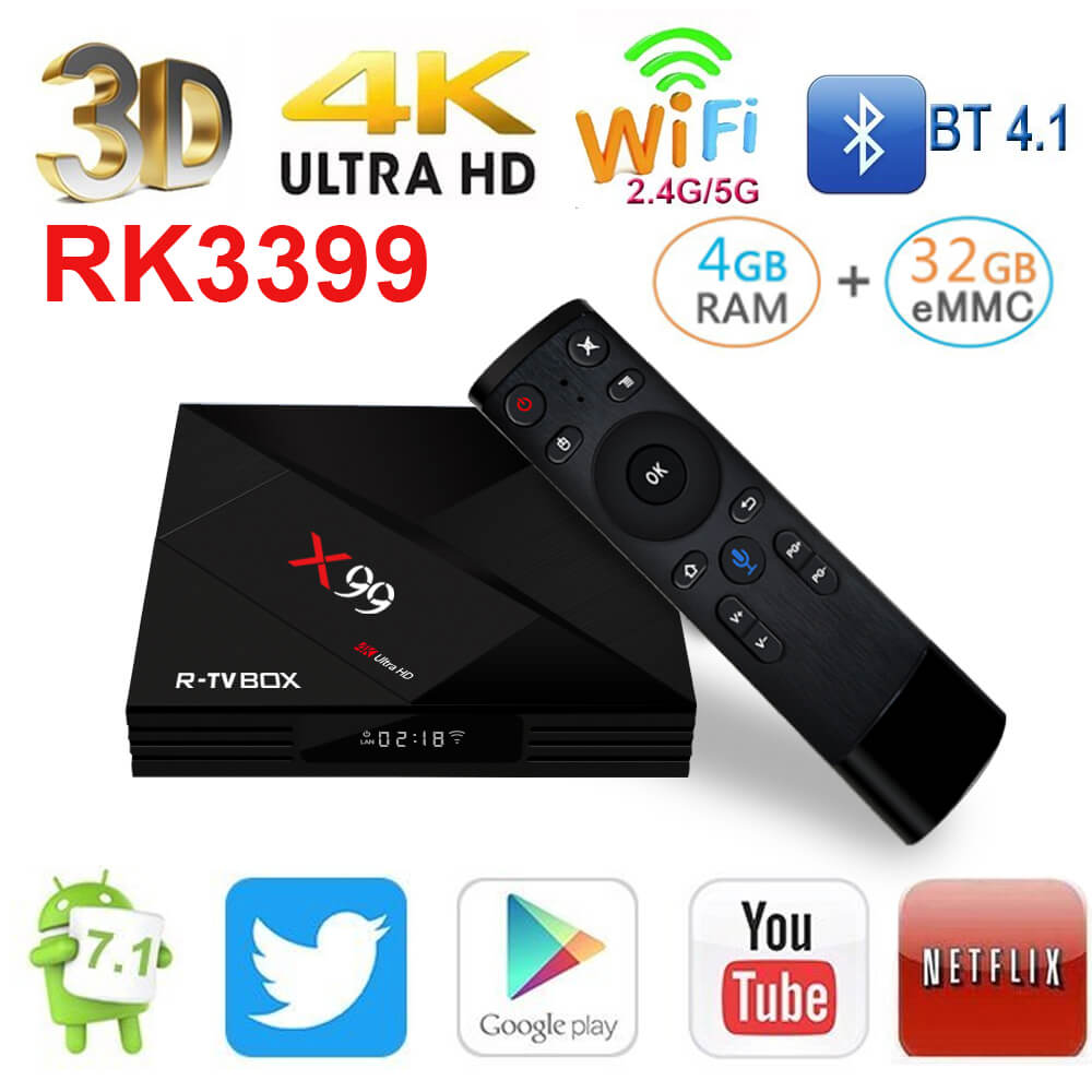 R-TV BOX X99-RK3399---4G LTE
