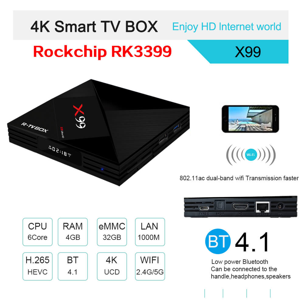 R-TV BOX X99-RK3399---4G LTE