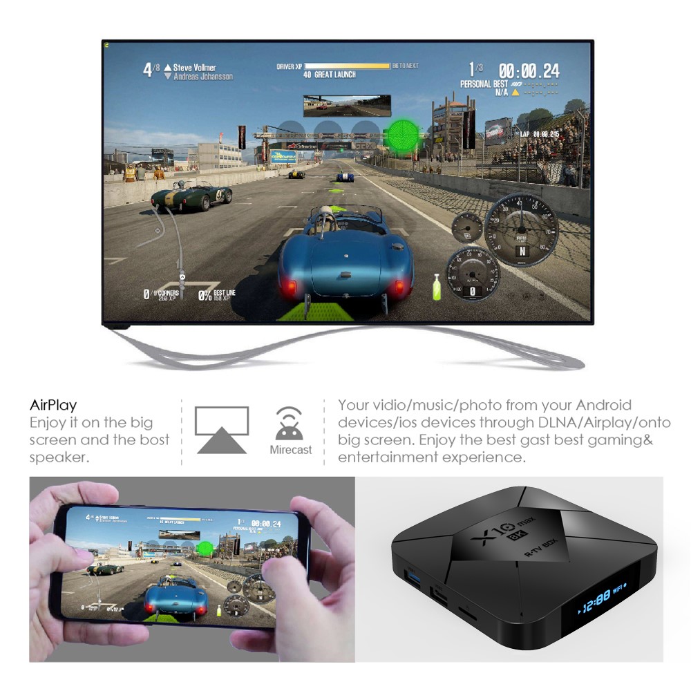 Amlogic s905x3 smart Android tv box 4gb 128gb rom R-TV BOX X10 MAX