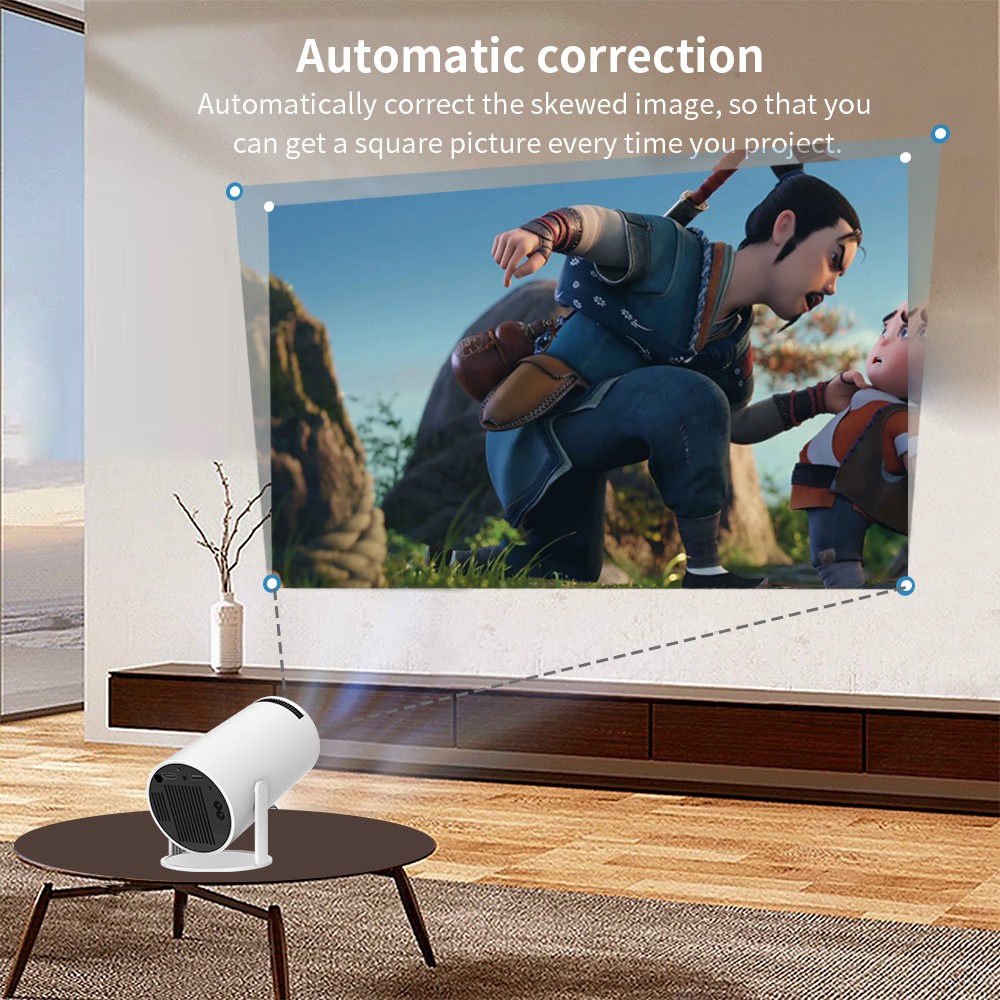 2023 Newest Android Portable Projector  360 degrees flip WIFI2G4G5G Bluetooth Hometheater projector