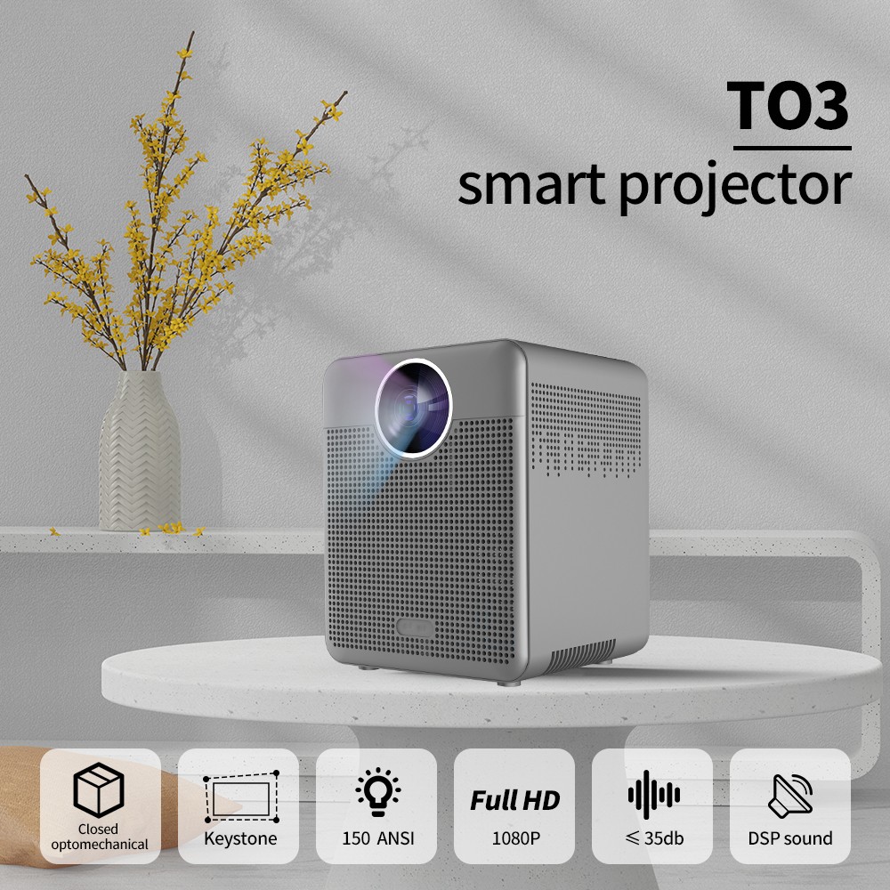 Portable Projector with wifi and bluetooth1080p HD Android9.0  50000Hrs  home theater cinema Online teaching