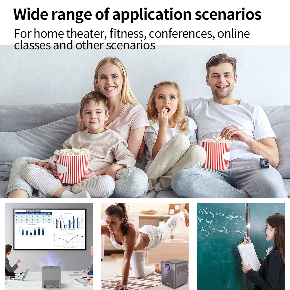 Portable Projector with wifi and bluetooth1080p HD Android9.0  50000Hrs  home theater cinema Online teaching