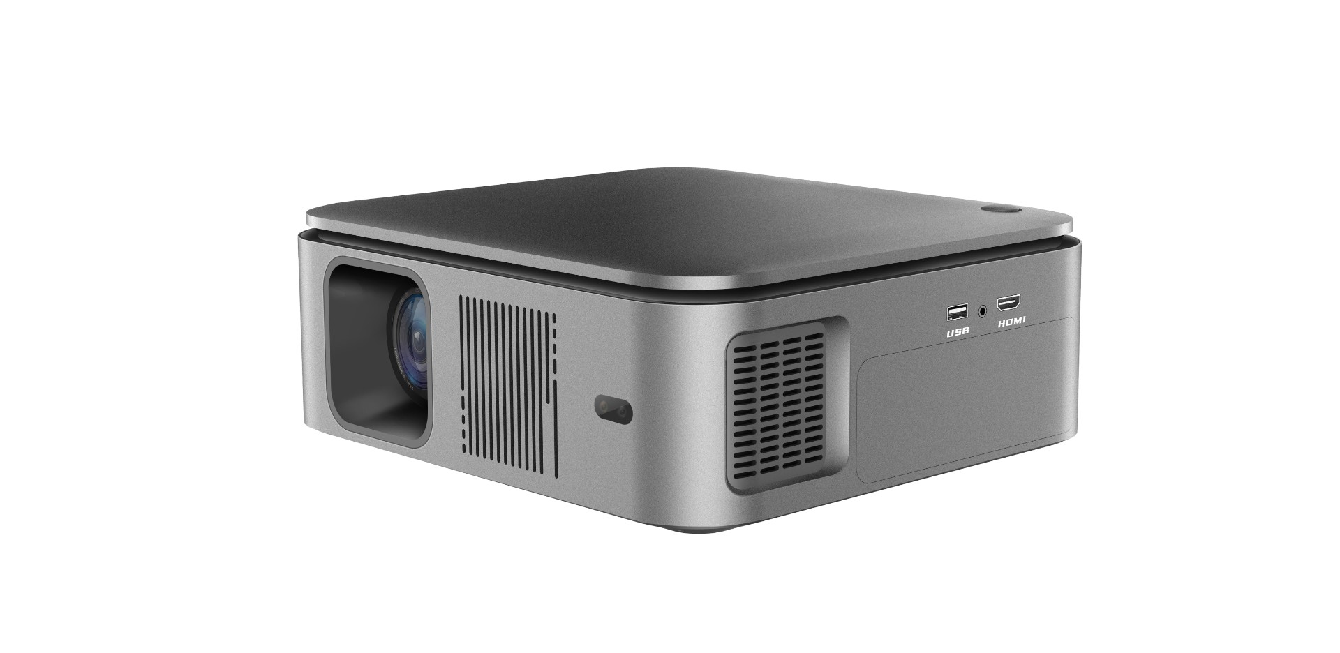 1080P Projector 8K Android10 HY500-ATV Version LED LCD Metallic Grey and White 